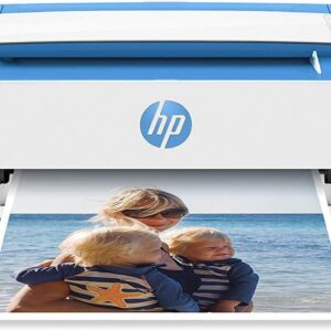 HP DeskJet 3755 Compact All-in-One Wireless Printer, HP Instant Ink, Works with Alexa - Blue Accent (J9V90A)