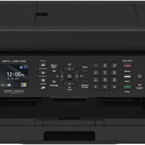 Brother Wireless All-in-One Inkjet Printer, MFC-J491DW, Multi-function Color Printer, Duplex Printing, Mobile Printing,Amazon Dash Replenishment Enabled, Black, 8.5 (MFCJ491DW)