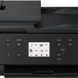Canon PIXMA TR7520 All-In-One Wireless Home Photo Office All-In-One Printer with Scanner, Copier and Fax: Airprint and Google Cloud Compatible, Black, Works with Alexa