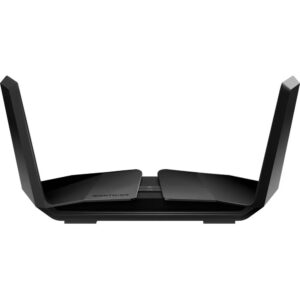 Netgear Nighthawk RAX120 IEEE 802.11ax Ethernet Wireless Router – 2.40 GHz ISM Band – 5 GHz UNII Band – 8 x Antenna(8 x Internal) – 768 MB/s Wireless Speed – 5 x Network Port – 1 x Broadband Port – USB – 5 Gigabit Ethernet – VPN Supported – Desktop