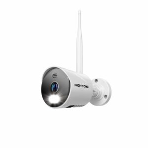 Night Owl Wi-Fi IP 1080p HD Spotlight Surveillance Bullet Cameras, 2-Way Audio Enabled, Indoor Outdoor, Night Vision, White