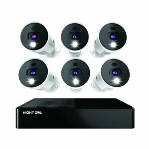Refurbished Night Owl CL-BT8D-8-26LSA 8 Channel Wired Bluetooth DVR w/ 6 Wired 4K UHD Spotlight Cameras & 2TB Hard Drive