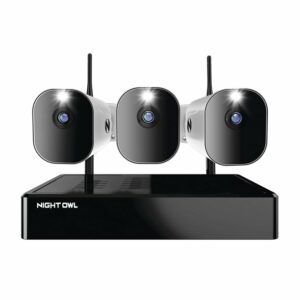 Refurbished Night Owl SC-23-BWIP1-2B Expandable 10 Channel Wi-Fi NVR with (3) 1080p Wire Free (Battery Powered) Spotlight Cameras and 1TB Hard Drive