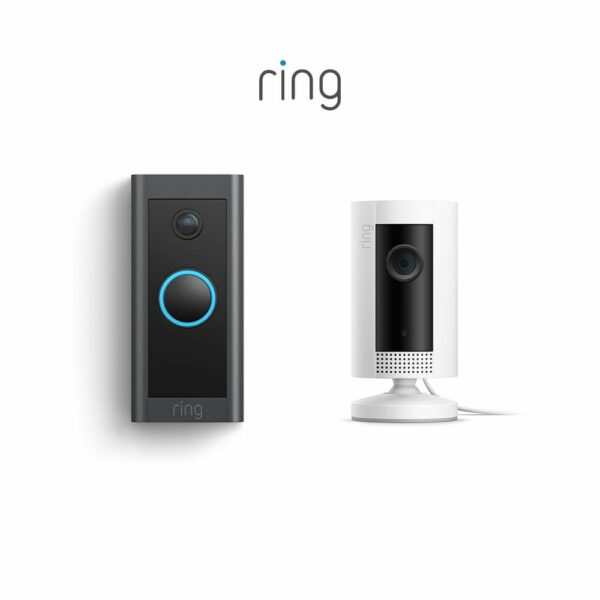 Ring Video Doorbell Wired bundle with Ring Indoor Cam (White)