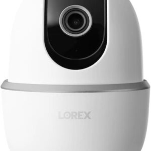 Lorex Pan & Tilt Indoor Security Camera, Wireless 2K WiFi Camera with Person Detection, Two-Way Talk and Smart Home Compatibility, 16GB MicroSD, 1 Camera
