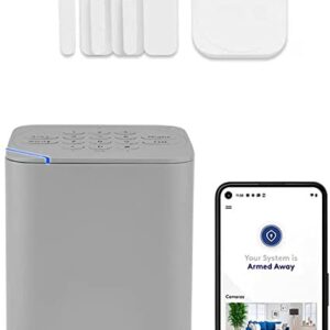 ADT 6 Piece Wireless Home Security System - DIY Installation - Optional Professional Monitoring - No Contract - Compatible with Google Assistant & Alexa - Pearl Grey