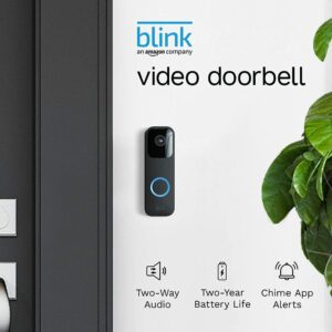 Blink Video Doorbell + 1 Outdoor camera system with Sync Module 2 | Two-way audio, HD video, motion and chime app alerts and Alexa enabled — wired or wire-free (Black) (Copy)