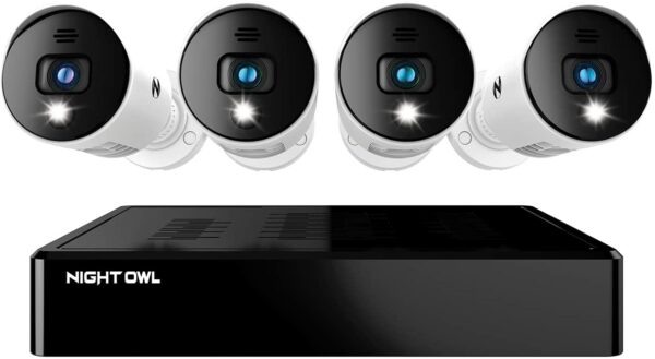 4 Channel 4K Bluetooth DVR with 1TB Hard Drive and 4 Wired 4K Spotlight Cameras