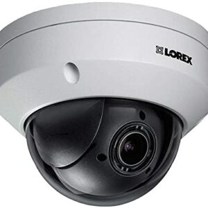 Lorex LNZ44P4B Super High Definition 4MP Indoor/Outdoor Day & Night PTZ Network Dome Camera with Color Night Vision, 4X Optical Zoom, Vandal Resistant, Waterproof