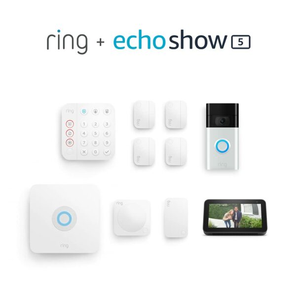 Ring Alarm 5-Piece Kit (2nd Gen) bundle with Ring Video Doorbell Wired