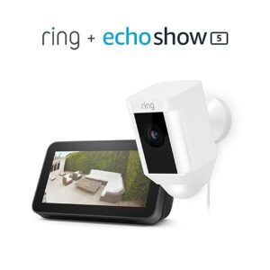 Spotlight Cam Wired (White) Bundle with Echo Show 5 (2nd Gen)