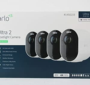 Arlo Ultra 2 Spotlight Camera Wire Free Security System 4 Pack with Total Security