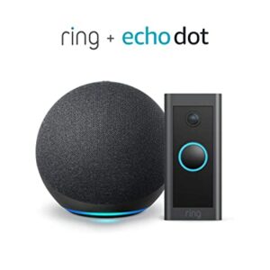 Ring Video Doorbell Wired bundle with Echo Dot (Gen 4) - Charcoal