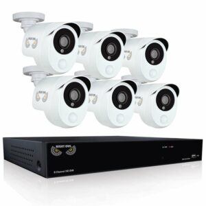 Night Owl's 8 Channel Smart Detection Security System with 6 x 1080p Wired Infrared Cameras and 1 TB Pre-Installed Hard Drive