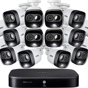 Lorex 1080p HD 16-Channel 2TB Security System with 16 1080p HD Indoor Outdoor Security Cameras, Advanced Person/Vehicle Detection, Active Deterrence, and Smart Home Compatibility