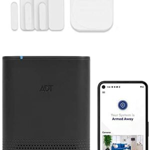 ADT 6 Piece Wireless Home Security System - DIY Installation - Optional Professional Monitoring - No Contract - Compatible with Google Assistant & Alexa - Graphite