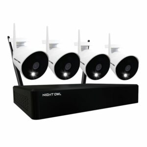 Night Owl Security Camera System, 10 Channel Wi-Fi NVR with 1TB Hard Drive, 3 Wire Free (Battery) 1080p HD Spotlight Surveillance Bullet Cameras, 2-Way Audio Indoor Outdoor Cameras with Night Vision
