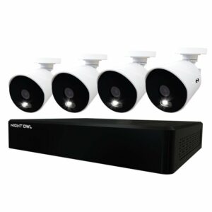 Refurbished Night Owl WM-DP812-41L 12 Channel 4K Wired DVR, 4 Wired Light Cameras & 1TB HDD