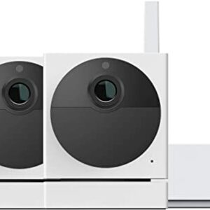 WYZE Cam Outdoor Security Camera Bundle (Includes Base Station and 2 Cams), 1080p HD Indoor/Outdoor Wire-Free Smart Home Cam with Night Vision, 2-Way Audio, Works with Alexa & Google - 2 Camera Kit