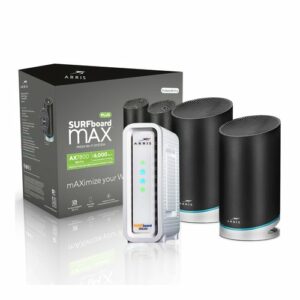 SURFboard mAX™ Plus Mesh Wi-Fi® 6 System (2-pack) & SB8200 Cable Modem DOCSIS 3.1